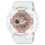 BA-110X Reloj Baby-G Mujer Correa Resina Blanco Oro Rosa