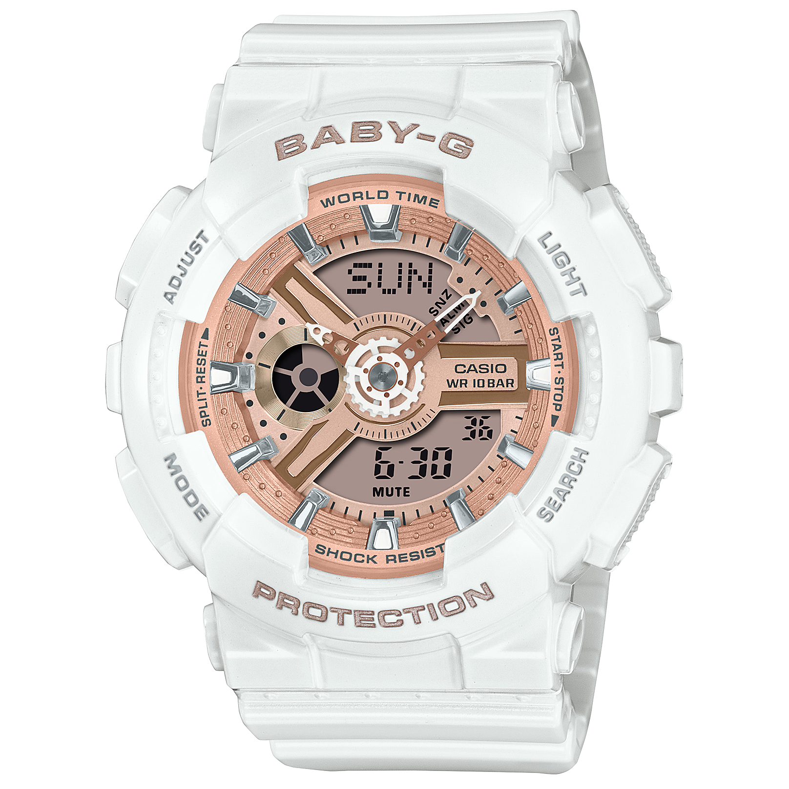 BA-110X-7A1  Reloj Baby-G de dama correa de resina - Resina Blanco