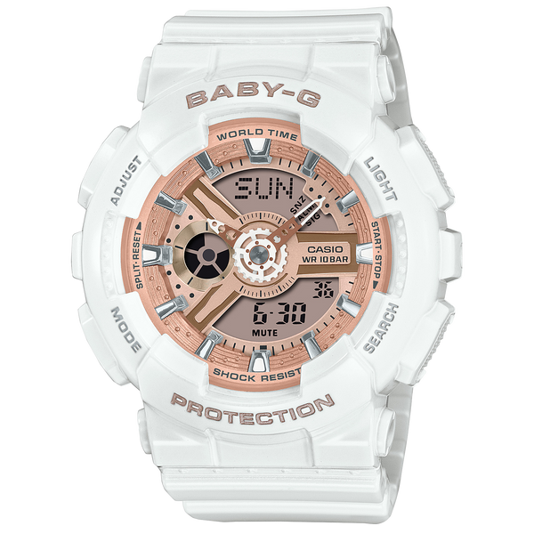 BA-110X-7A1  Reloj Baby-G de dama correa de resina - Resina Blanco
