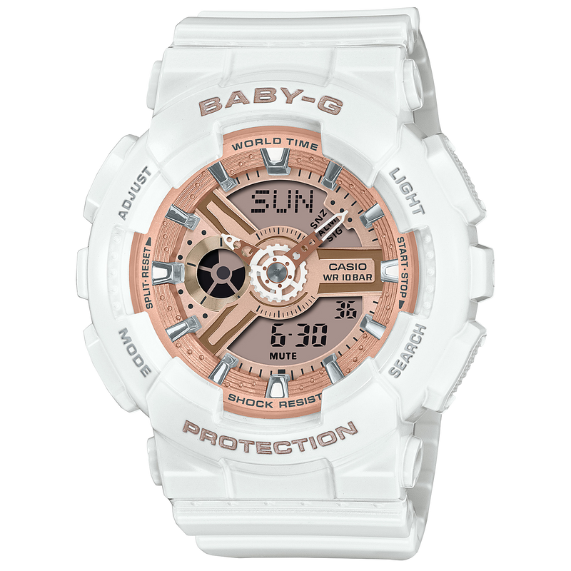 BA-110X-7A1 Reloj Baby-G BA-110 de dama correa de resina blanca