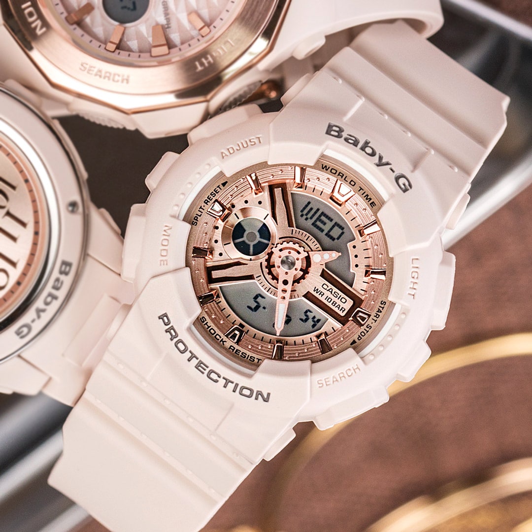 BA-110XCP Reloj Baby-G Mujer Resina Rosa Palo - Vista lateral
