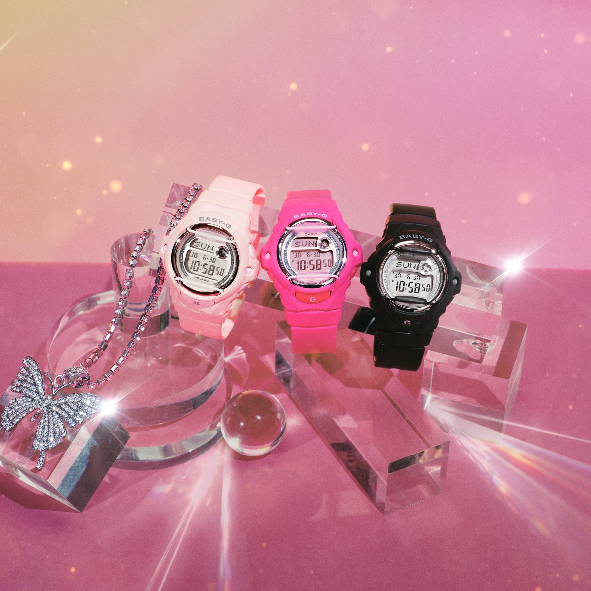BG-169KB-1 Reloj Baby-G de mujer correa de caucho - Resina Negro