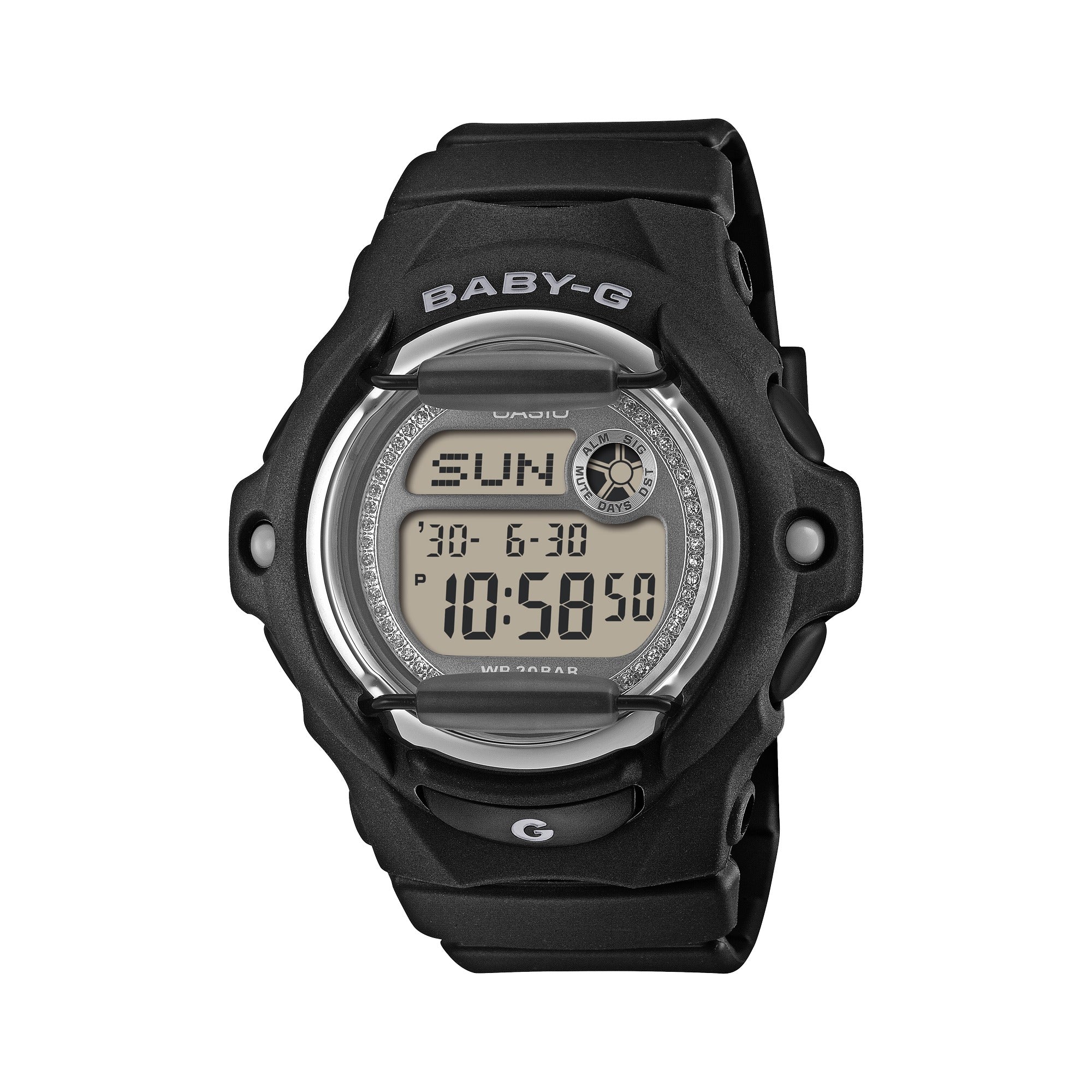 BG-169KB-1 Reloj Baby-G de mujer correa de caucho - Resina Negro