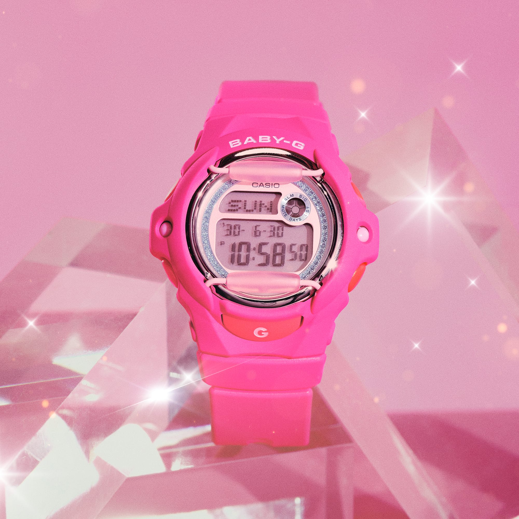 BG-169KB-4B1 Reloj Baby-G de dama correa de silicona - Resina Rosa