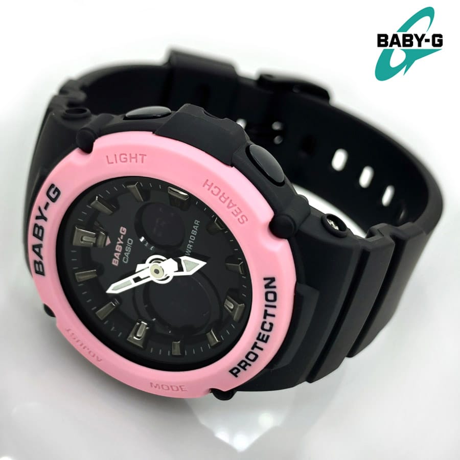 270 Reloj Baby-G Mujer Resina Negro con Rosa - Vista trasera