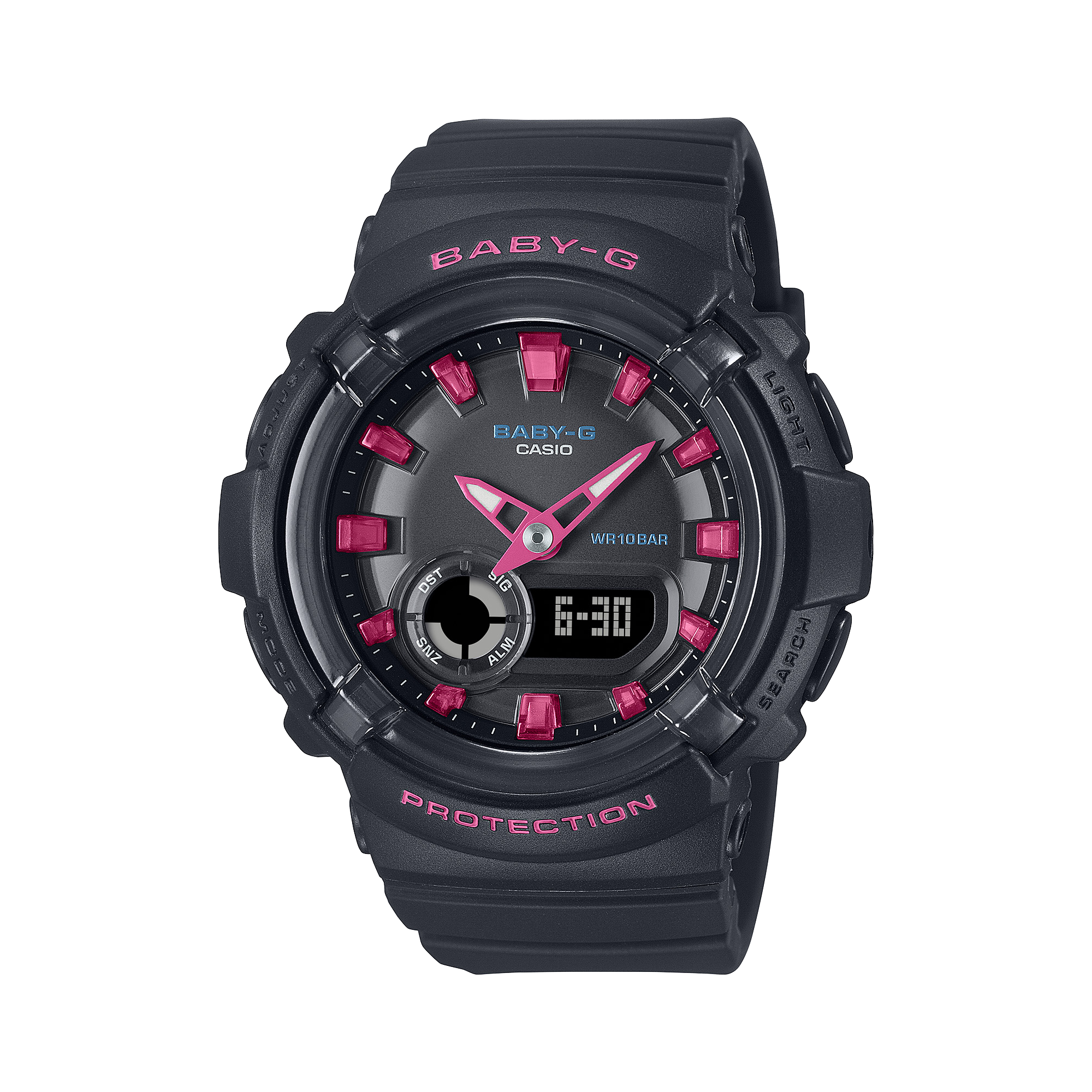 280DN-1A Reloj Baby-G Mujer Resina Negro y Rosa - Reloj original en Guatemala