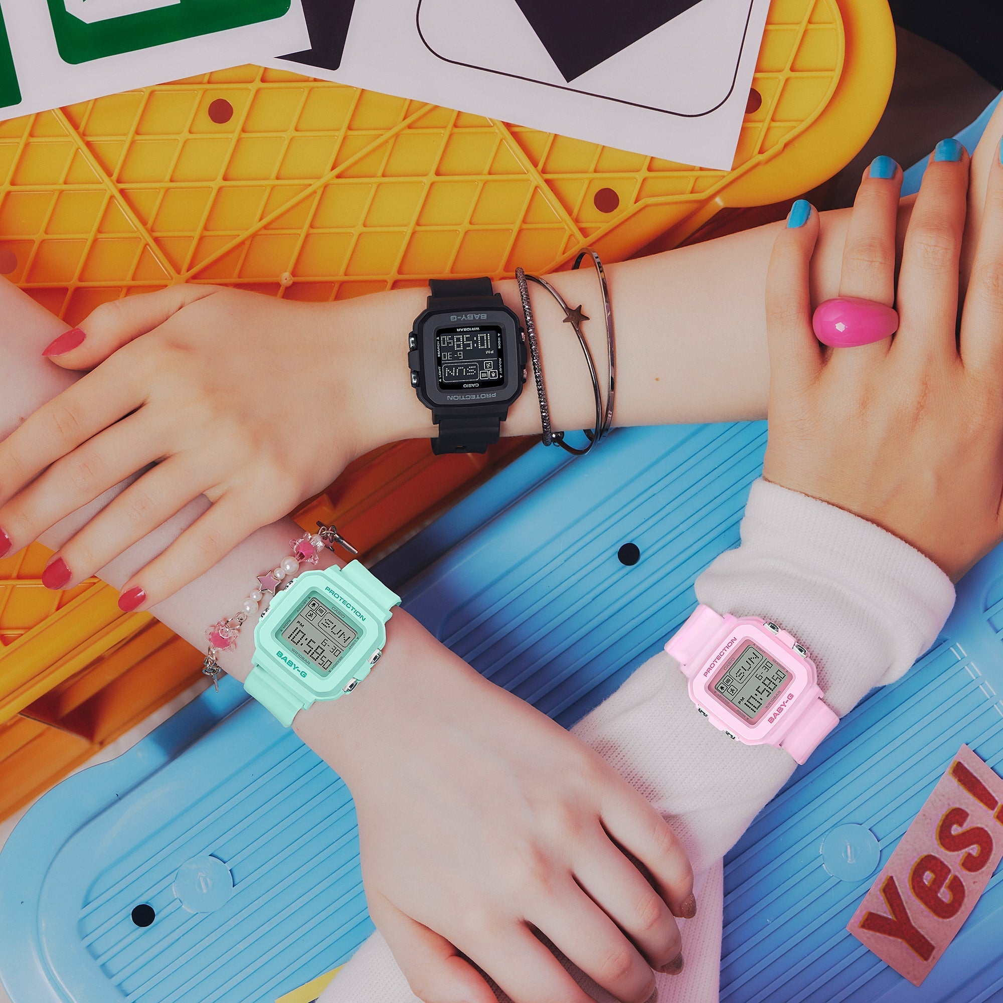 Reloj 10-1 Baby-G dama pulsera de resina digital - Detalle de esfera