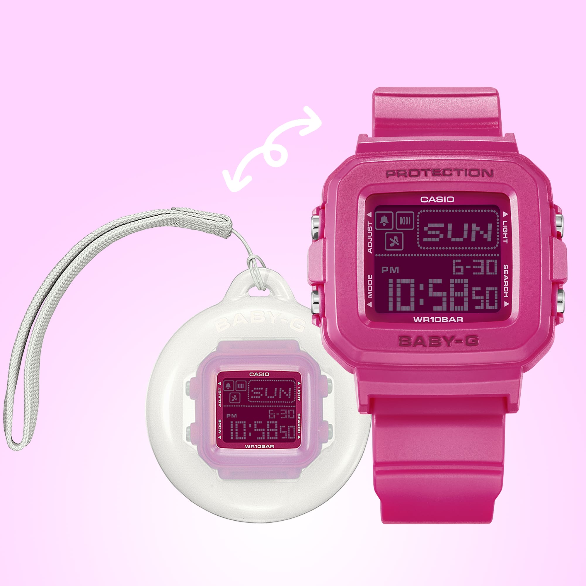 BGD-10K-4 Reloj Baby-G Digital para Dama Correa de Caucho