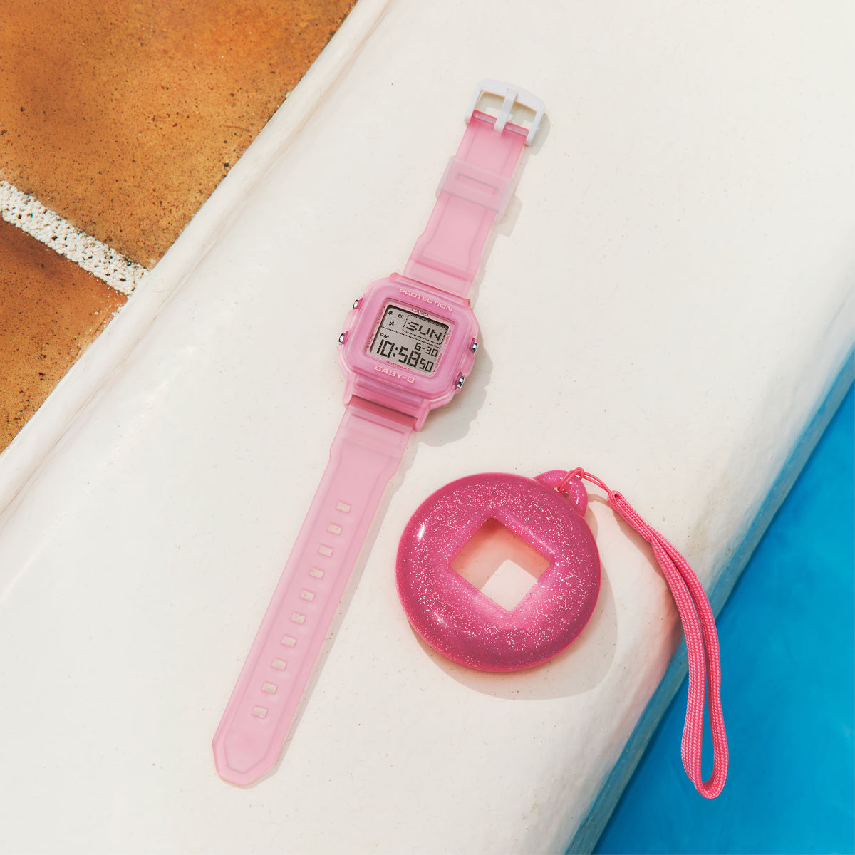Baby-G BGD-10KG-4 reloj digital de mujer correa de resina rosada