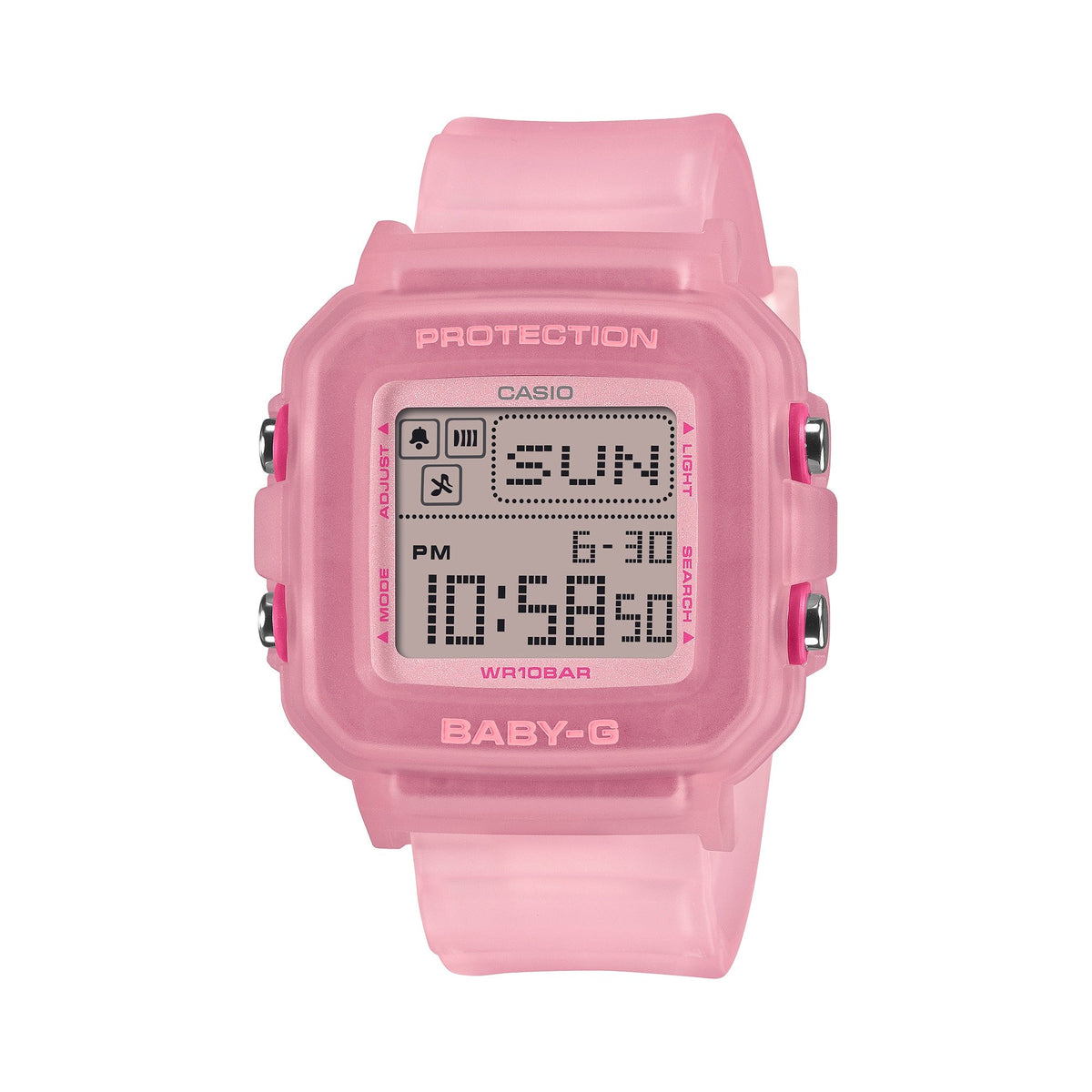 Baby-G BGD-10KG-4 reloj digital de mujer correa de resina rosada