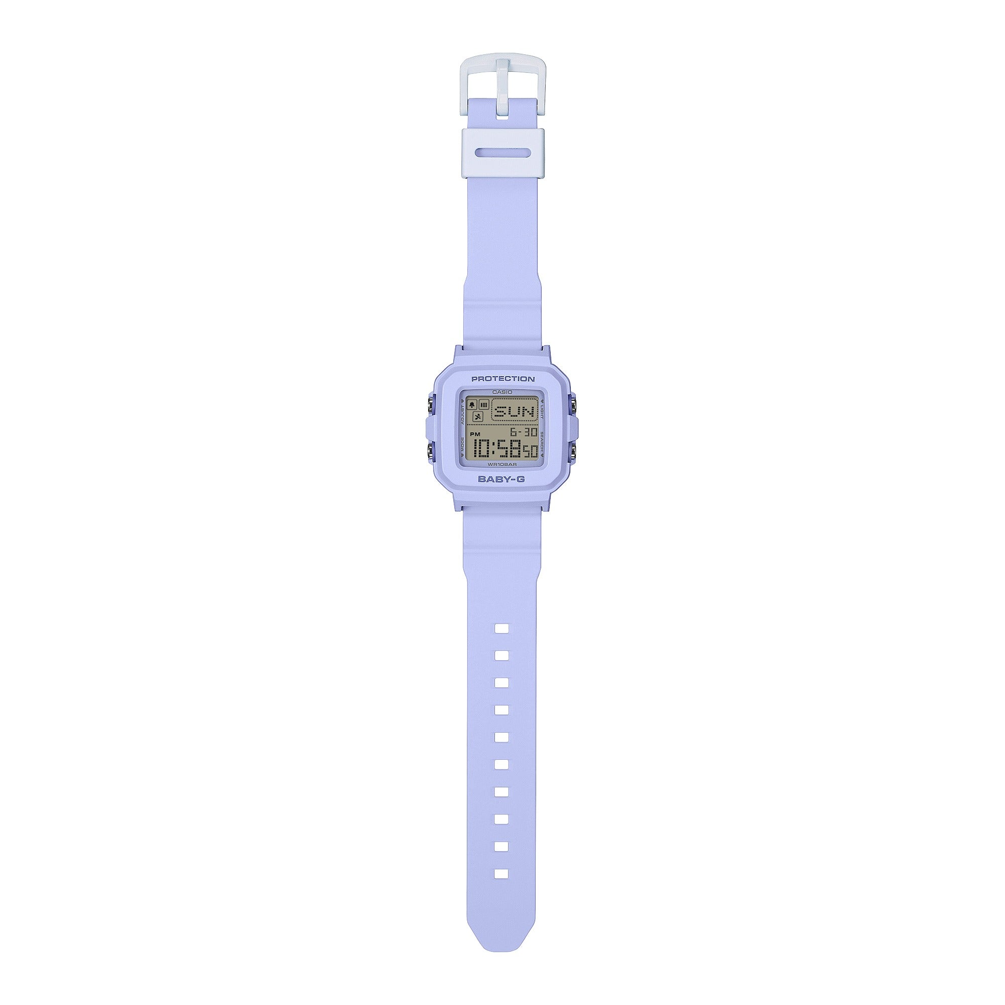 10KH Reloj Baby-G Mujer Correa Resina Lila - Detalle de esfera