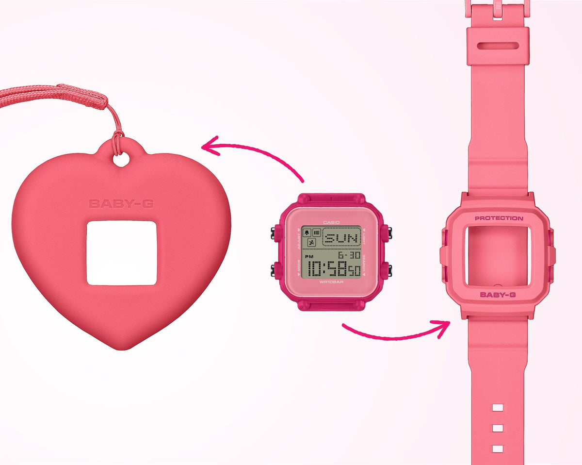 BGD-10KH-4 Reloj Baby-G de mujer correa de silicona rosada