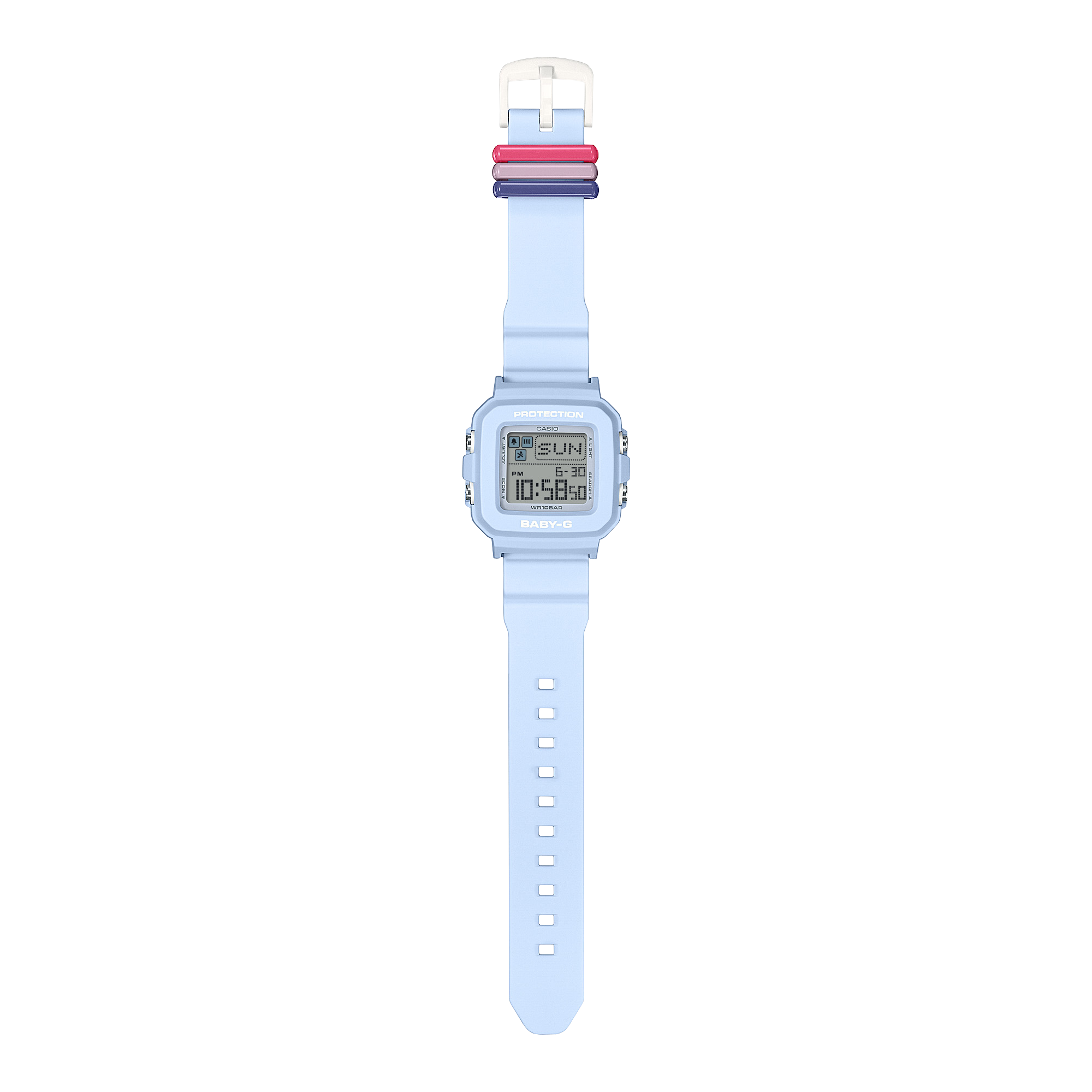 10L-2 Reloj Casio Baby-G Mujer Resina Azul Claro - Detalle de esfera
