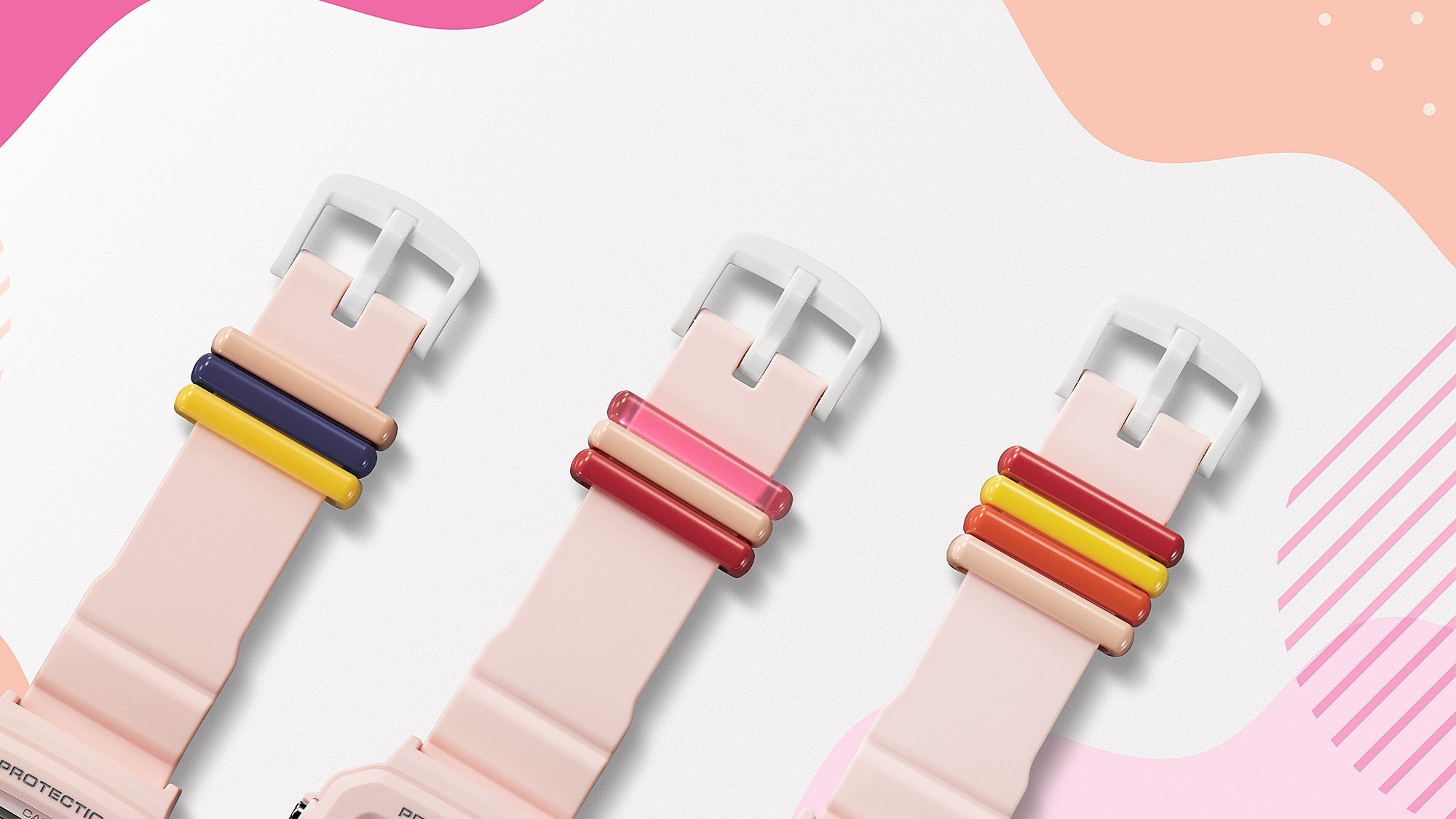 10L Reloj Baby-G Mujer Correa de Resina Rosa - Vista trasera