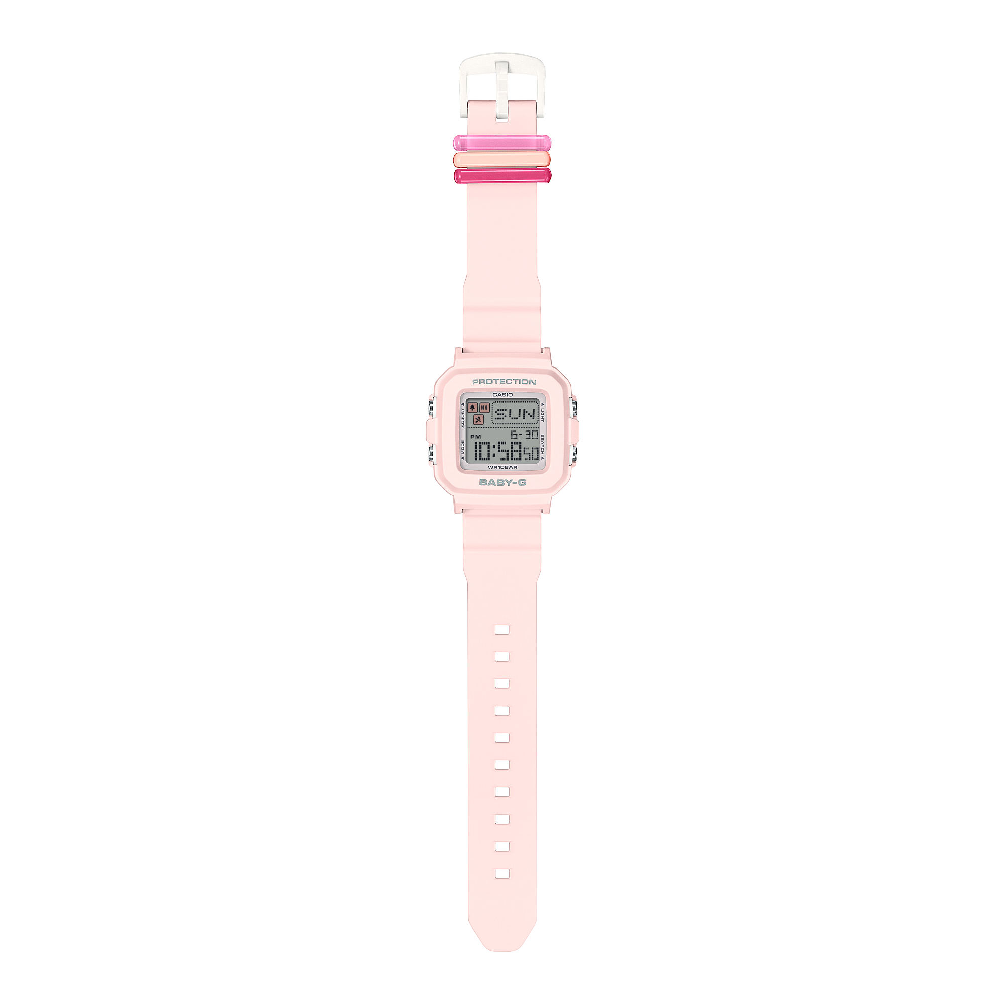 10L Reloj Baby-G Mujer Correa de Resina Rosa - Vista lateral