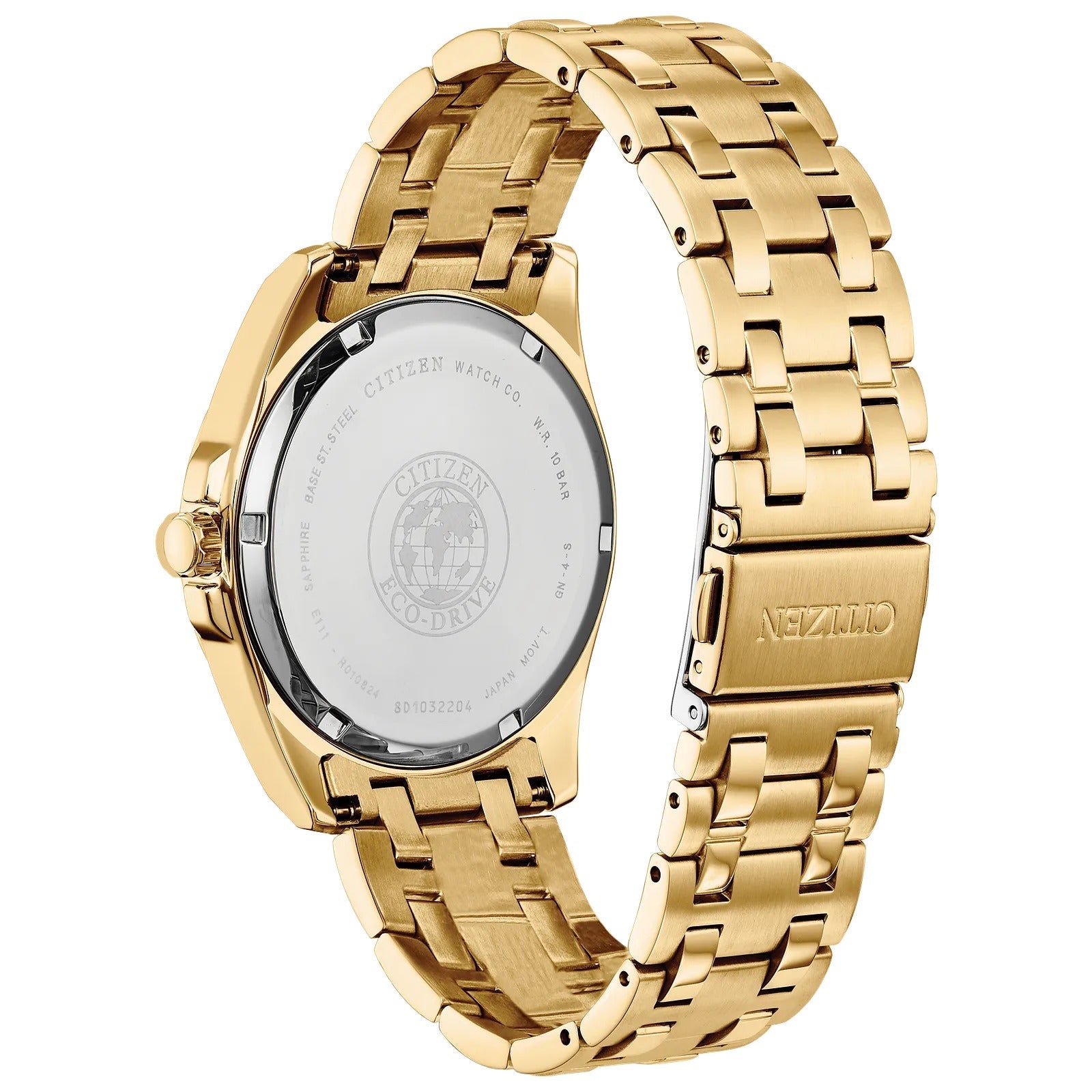 51L Reloj Citizen Peyten Eco-Drive Hombre Acero Dorado - Vista trasera