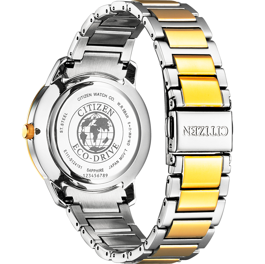 87Y Reloj Citizen Eco-Drive de hombre pulsera de metal - Detalle de esfera
