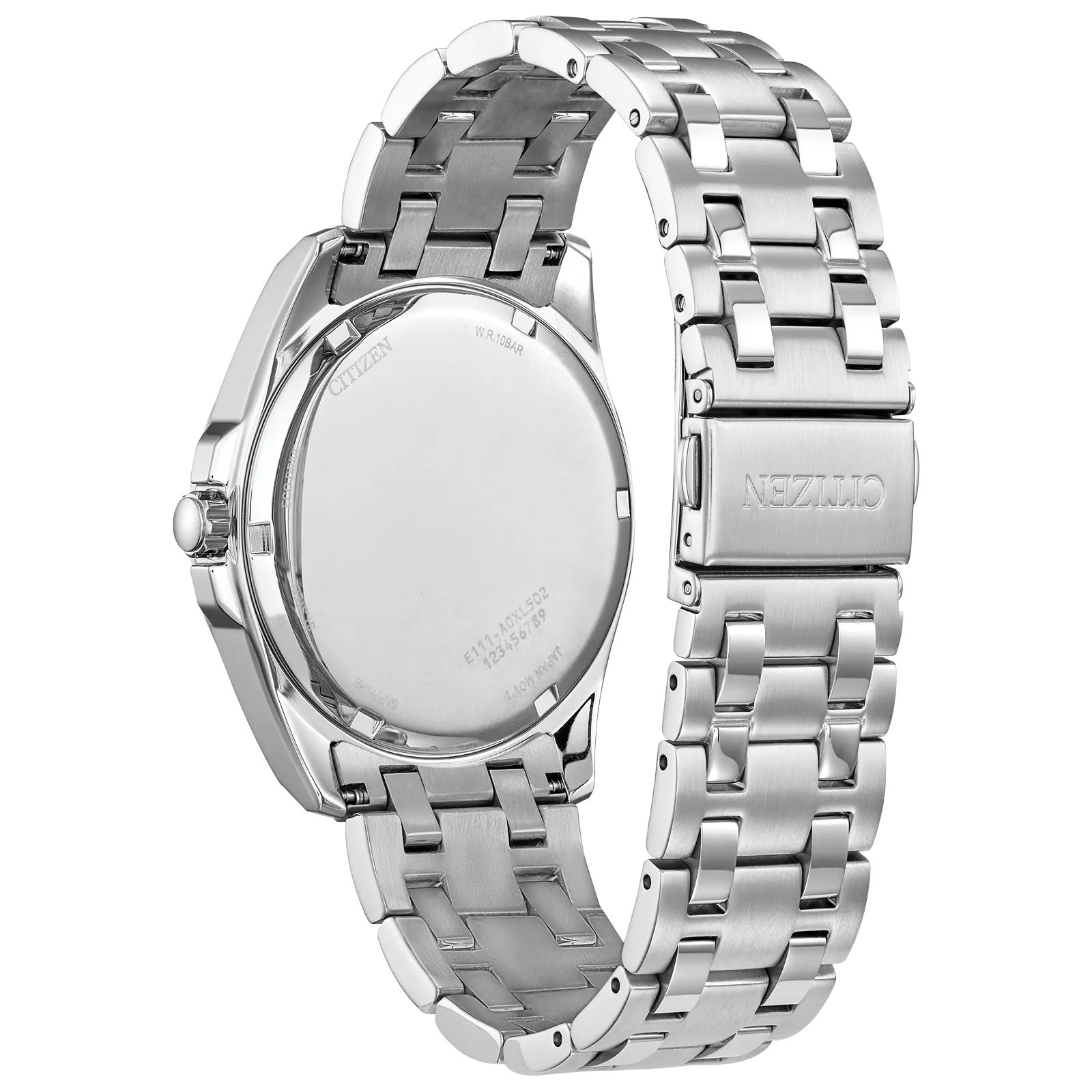 50X Reloj Citizen Peyten Eco-drive unisex pulsera de acero inoxidable - Vista trasera