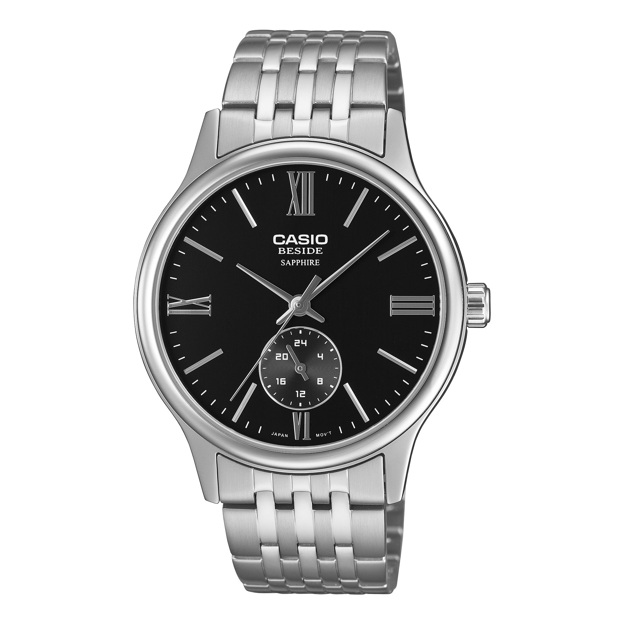BMS-100D-1AV Reloj Casio de hombre correa de metal - Acero Inoxidable Plateado