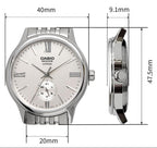 BMS-100D-7AV Reloj Casio de hombre correa de metal - Acero Inoxidable Plateado