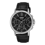 BMS-300L-1AV Reloj Casio de hombre correa de cuero - Cuero Negro