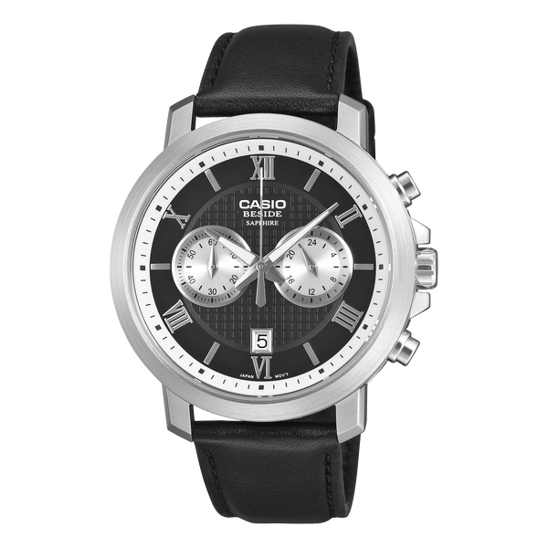 BMS-500L-1A Reloj Casio de hombre banda de piel negra