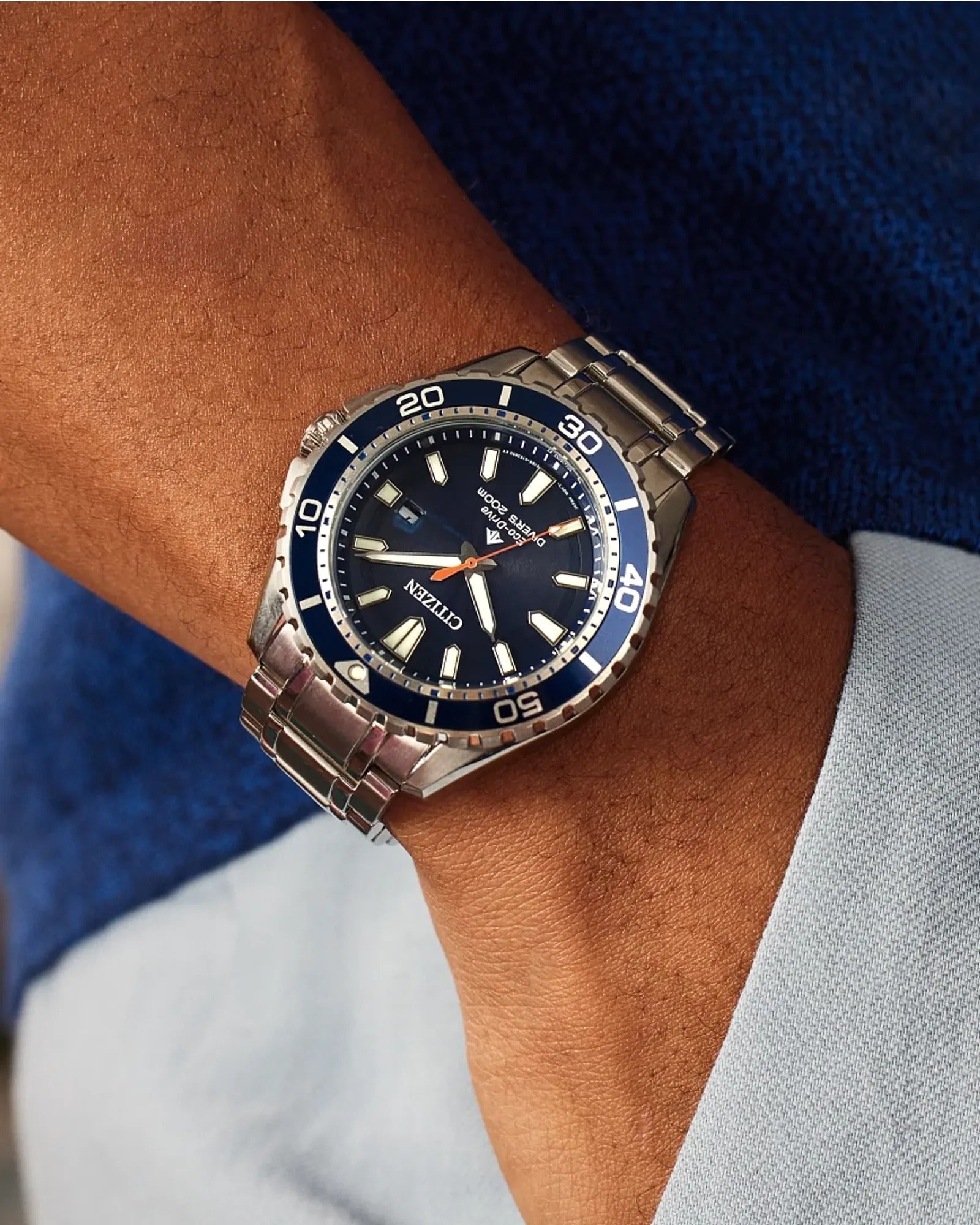 BN0191-55L Reloj Citizen Promaster Dive de hombre correa de metal Eco-Drive - Acero Inoxidable Plateado