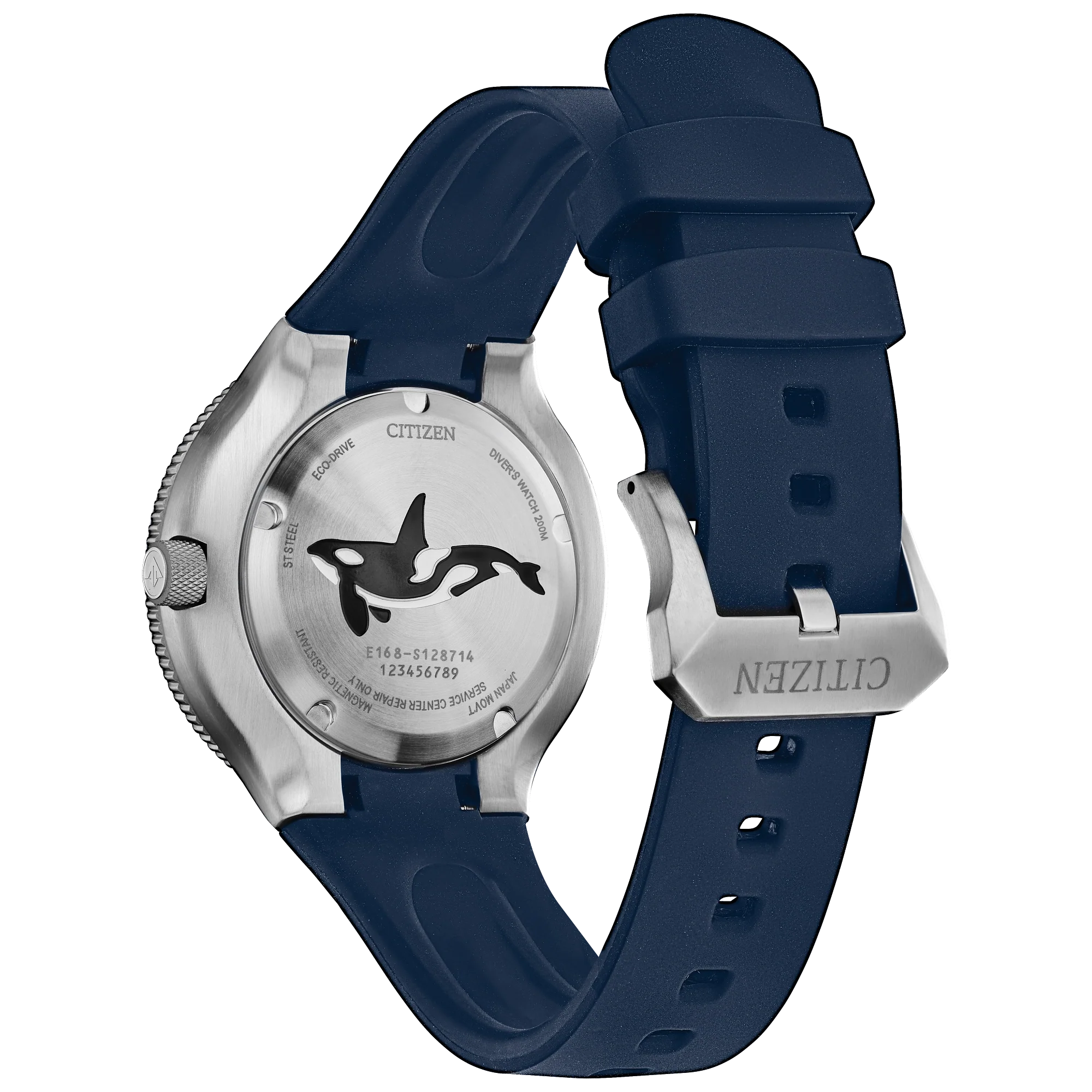01L Citizen Eco-Drive Orca reloj para hombre pulsera de caucho - Vista lateral