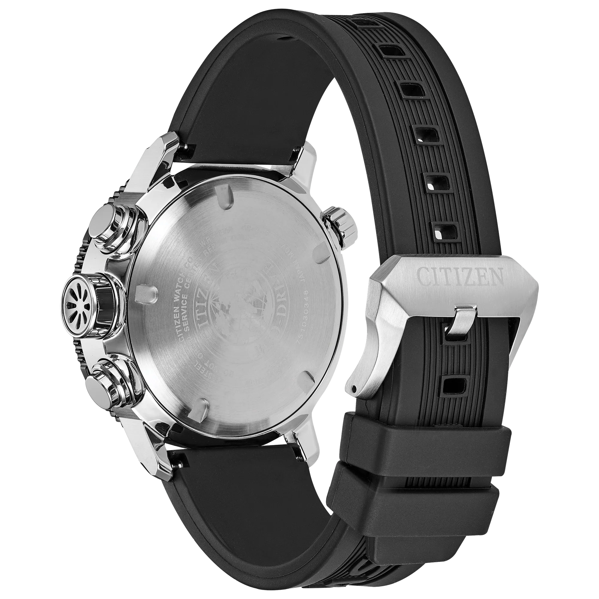 07E Reloj Citizen Promaster Hombre Correa Caucho Negro - Vista lateral