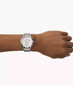 Set Relojes Fossil Bannon Pareja Acero Inoxidable Blanco - Detalle de esfera