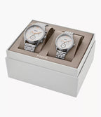 Set Relojes Fossil Bannon Pareja Acero Inoxidable Blanco - Vista 6