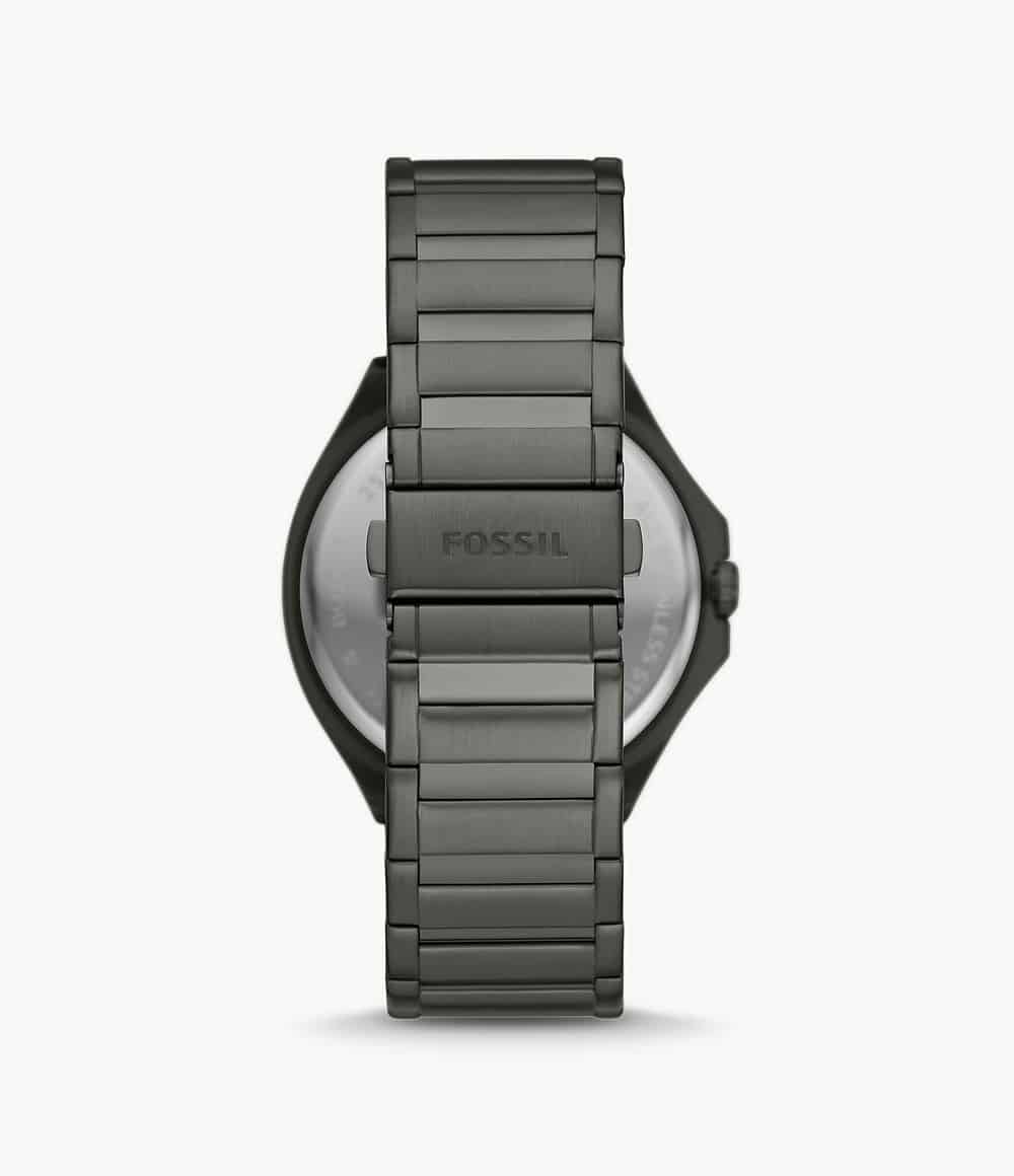 Reloj Fossil Evanston Hombre Correa Acero Gunmetal - Vista lateral