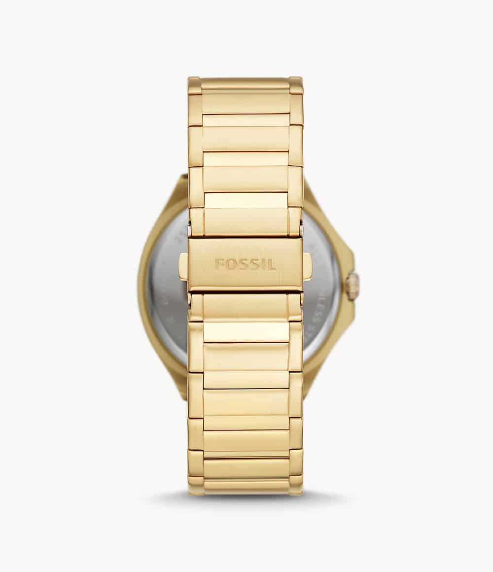 Reloj Fossil Híbrido Hombre Acero Dorado - Vista lateral