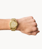 Reloj Fossil Privateer Sport Hombre Acero Dorado - Vista lateral