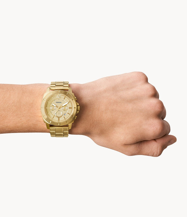Reloj Fossil Privateer Sport Hombre Acero Dorado - Vista lateral
