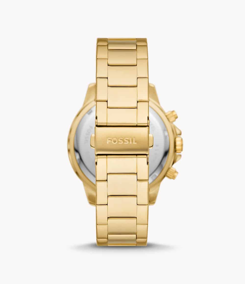 Reloj Fossil Bannon Hombre Acero Dorado Esfera Azul - Detalle de esfera