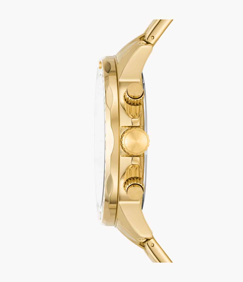 Reloj Fossil Bannon Hombre Acero Dorado Esfera Azul - Vista trasera