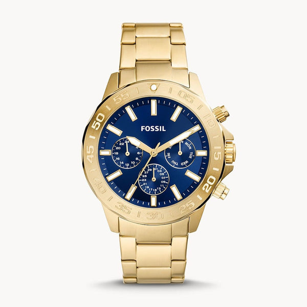 Reloj Fossil Bannon Hombre Acero Dorado Esfera Azul - Reloj original en Guatemala