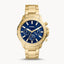 BQ2706 Reloj Fossil Bannon Hombre Acero Dorado Esfera Azul