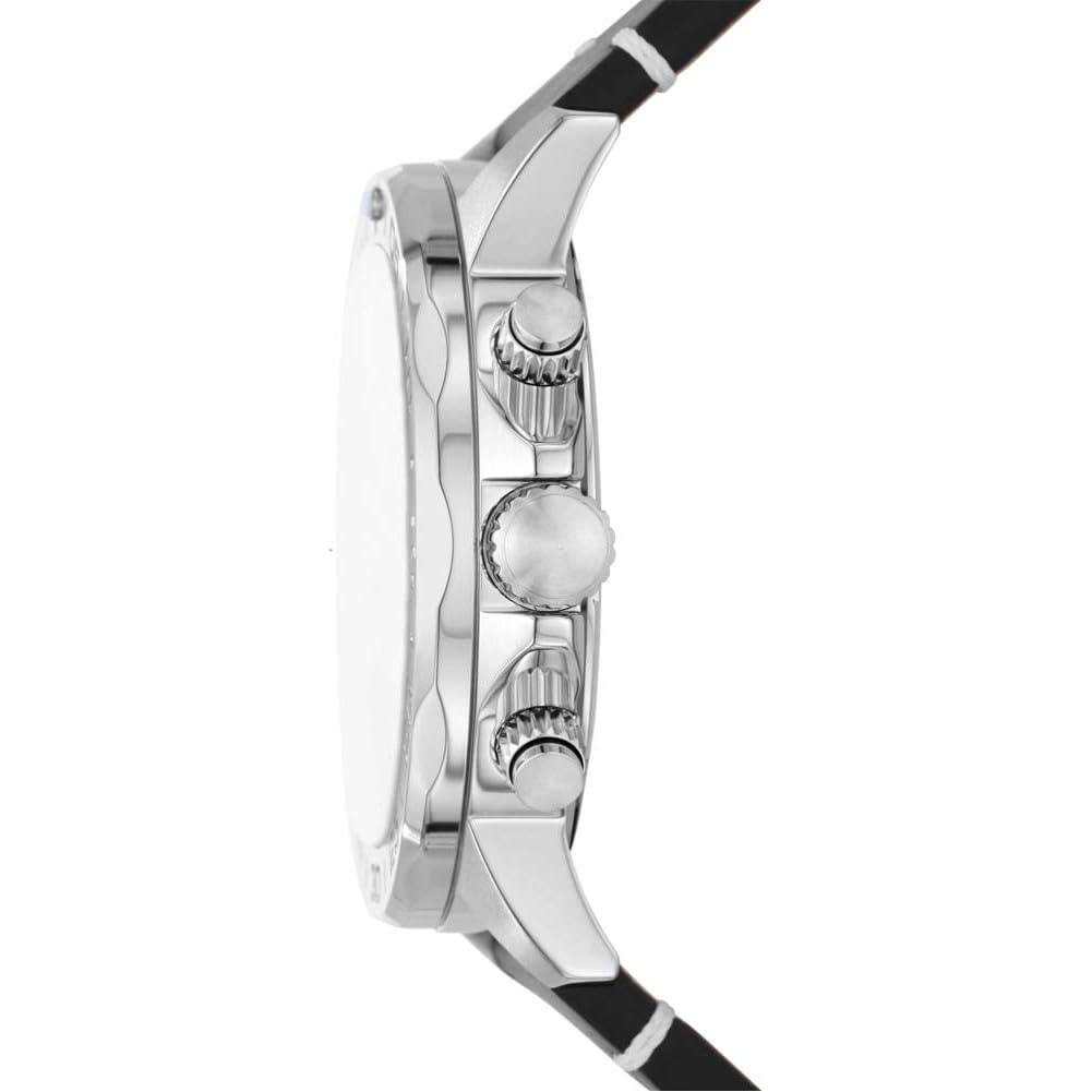 Reloj Fossil Bannon Hombre Cuero Negro - Vista lateral