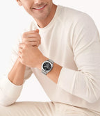 Reloj Fossil Privateer Hombre Acero Esfera Negra - Vista lateral