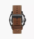 Reloj Fossil Privateer Hombre Correa Cuero Verde - Detalle de esfera