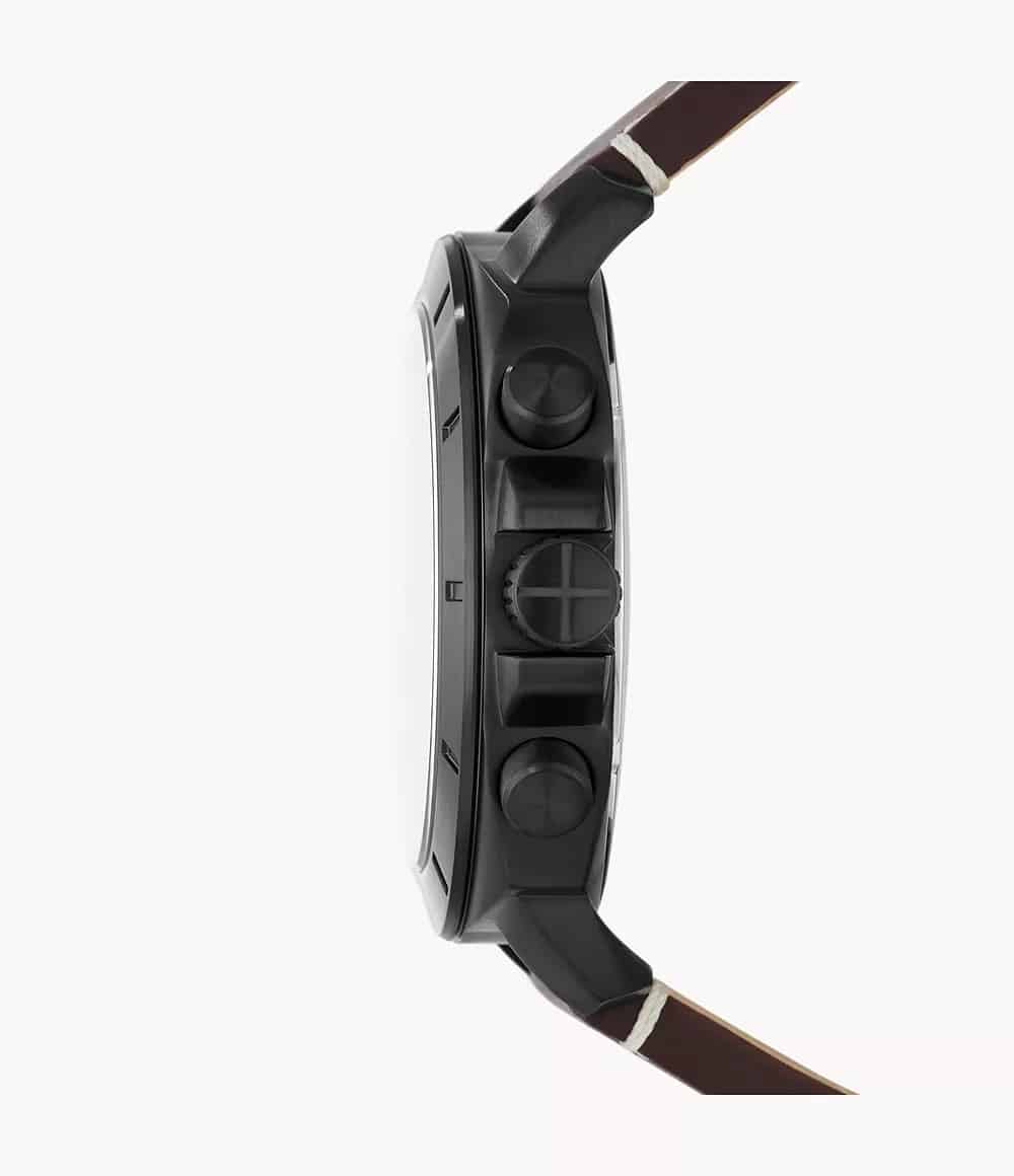 Reloj Fossil Privateer Hombre Correa Cuero Verde - Vista trasera