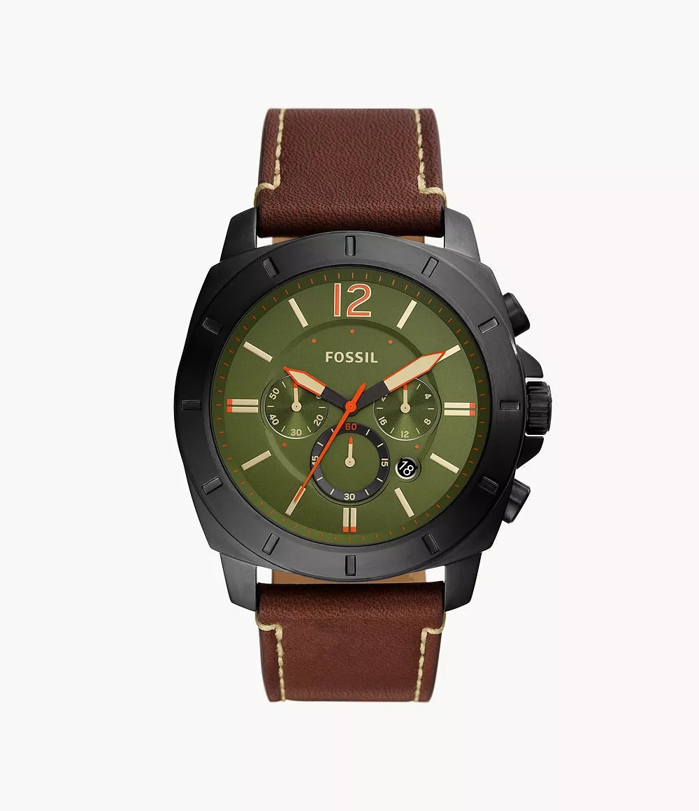 Reloj Fossil Privateer Hombre Correa Cuero Verde - Reloj original en Guatemala