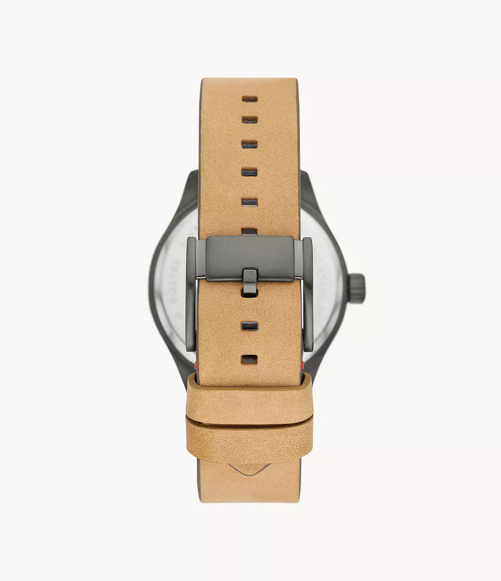 Reloj Fossil Easton Hombre Cuero Marrón Claro - Detalle de esfera