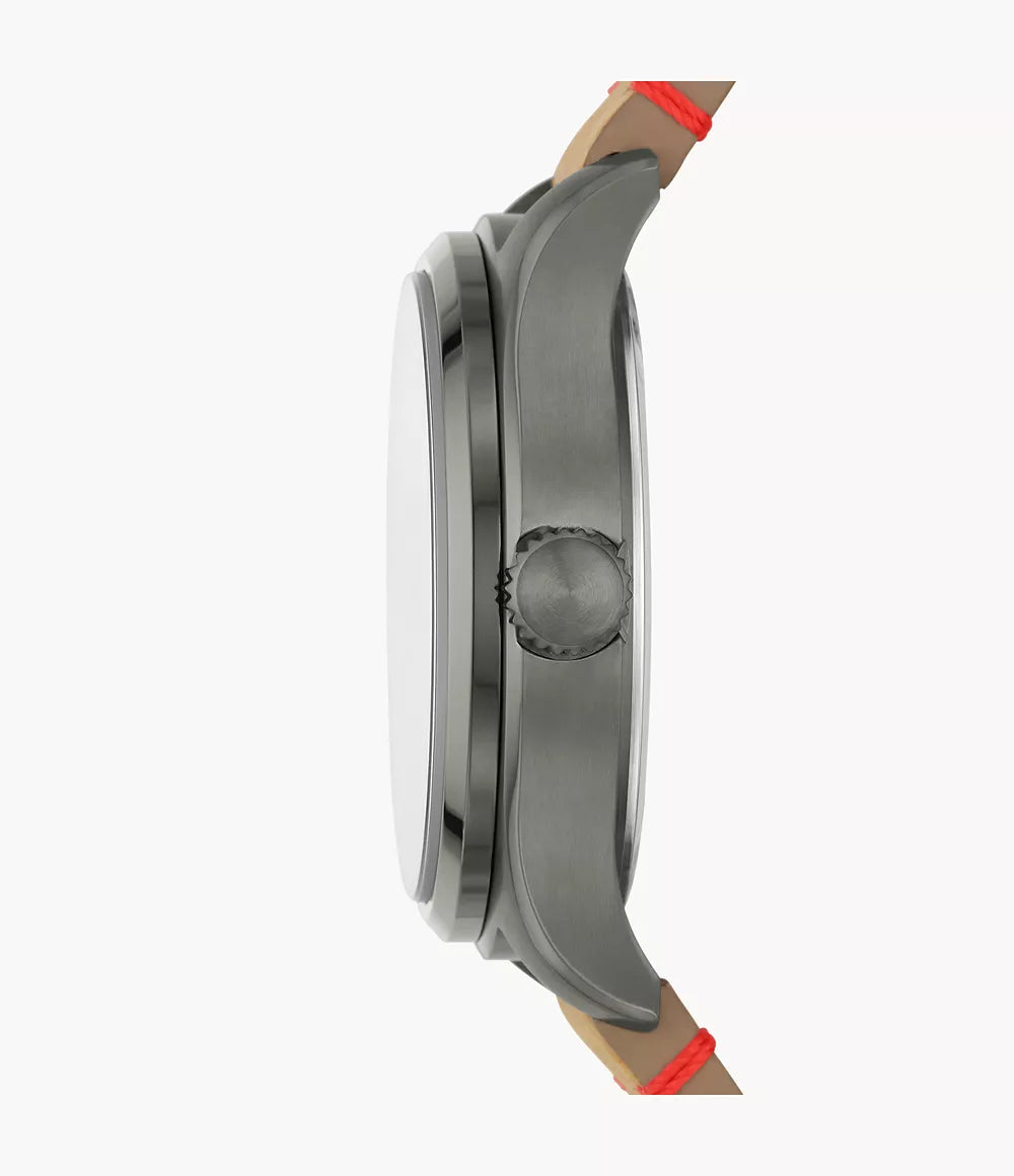 Reloj Fossil Easton Hombre Cuero Marrón Claro - Vista lateral