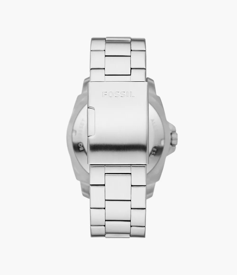Reloj Fossil Privateer Hombre Acero y Cuero Verde - Vista trasera
