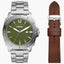 BQ2795SET Reloj Fossil Privateer Hombre Acero y Cuero Verde