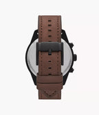 DE Reloj Fossil Brox Hombre Correa Cuero Marrón Caja Negra - Detalle de esfera