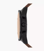 DE Reloj Fossil Brox Hombre Correa Cuero Marrón Caja Negra - Vista lateral